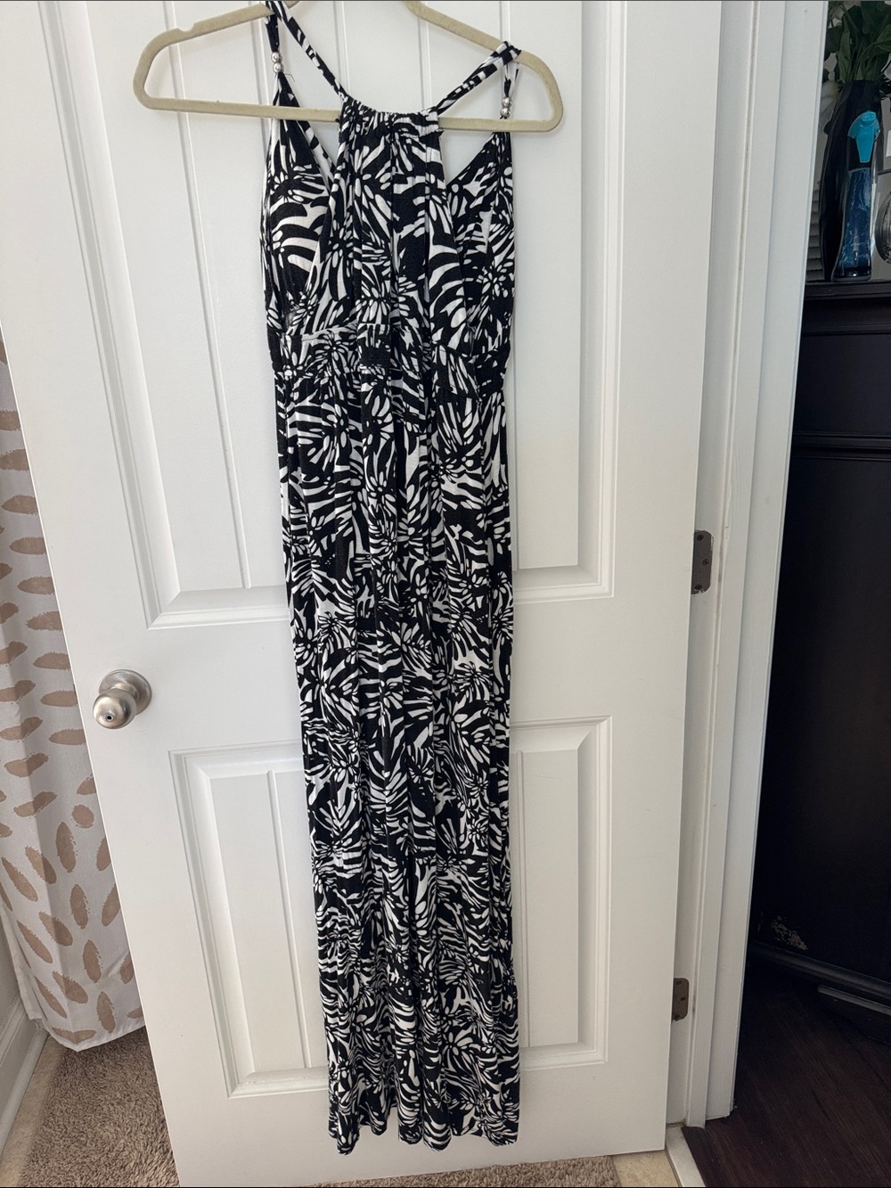 new directions Black & White Printed Waistband Maxi Dress - Picture 2 of 4